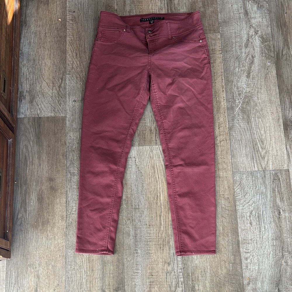 Tinseltown Maroon Denim Pants